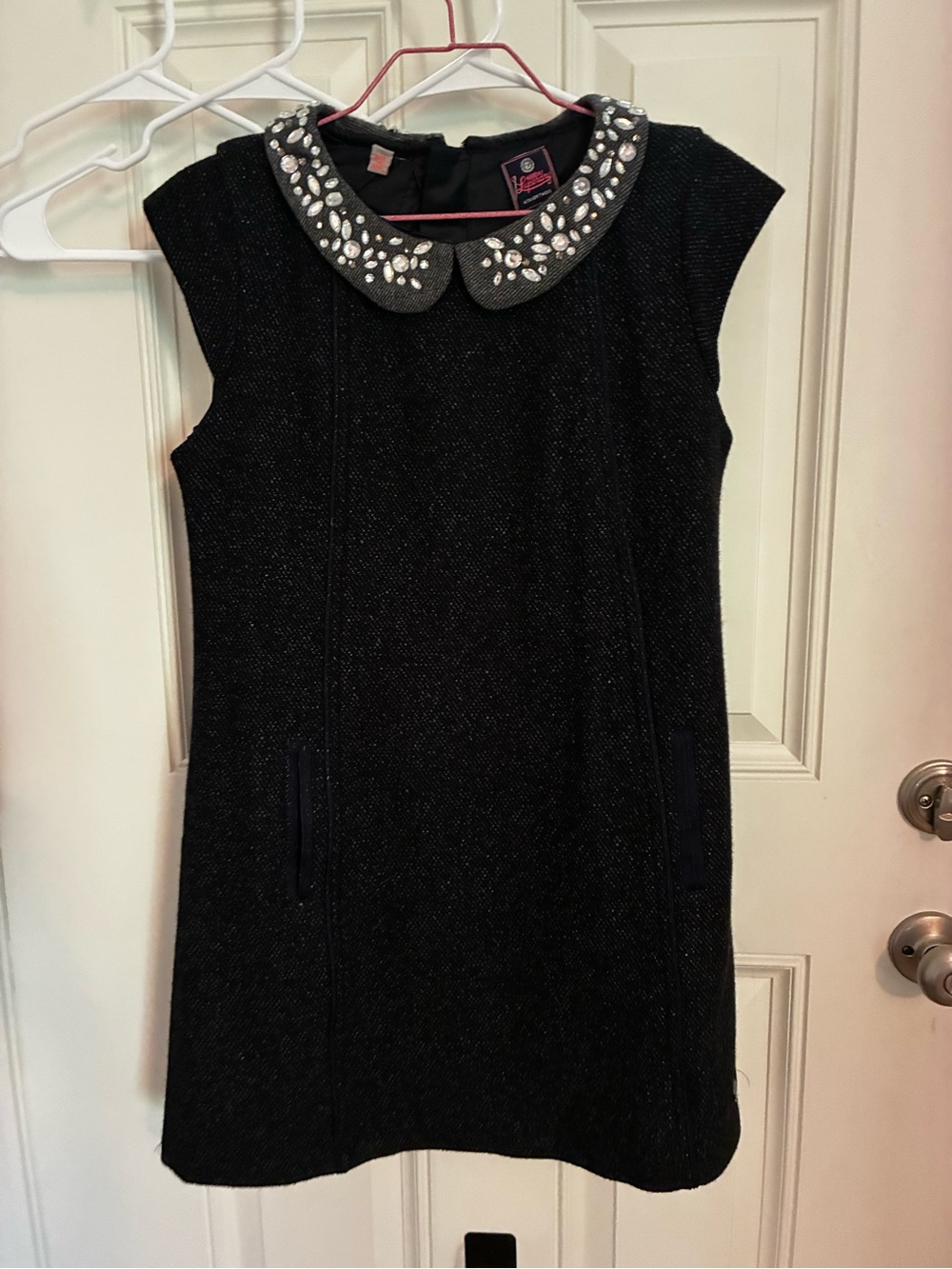 Superdry Black Bejeweled Peter Pan Collar Dress
